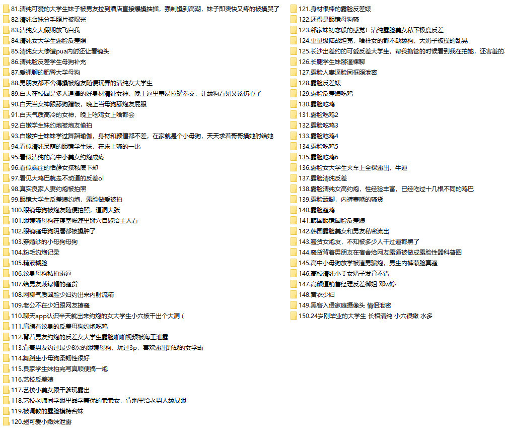 全部是高颜值精品超顶级【无水印版素人泄密】大合集150套-绝顶珍藏!!!【1275P/612V/23.2G夸克】